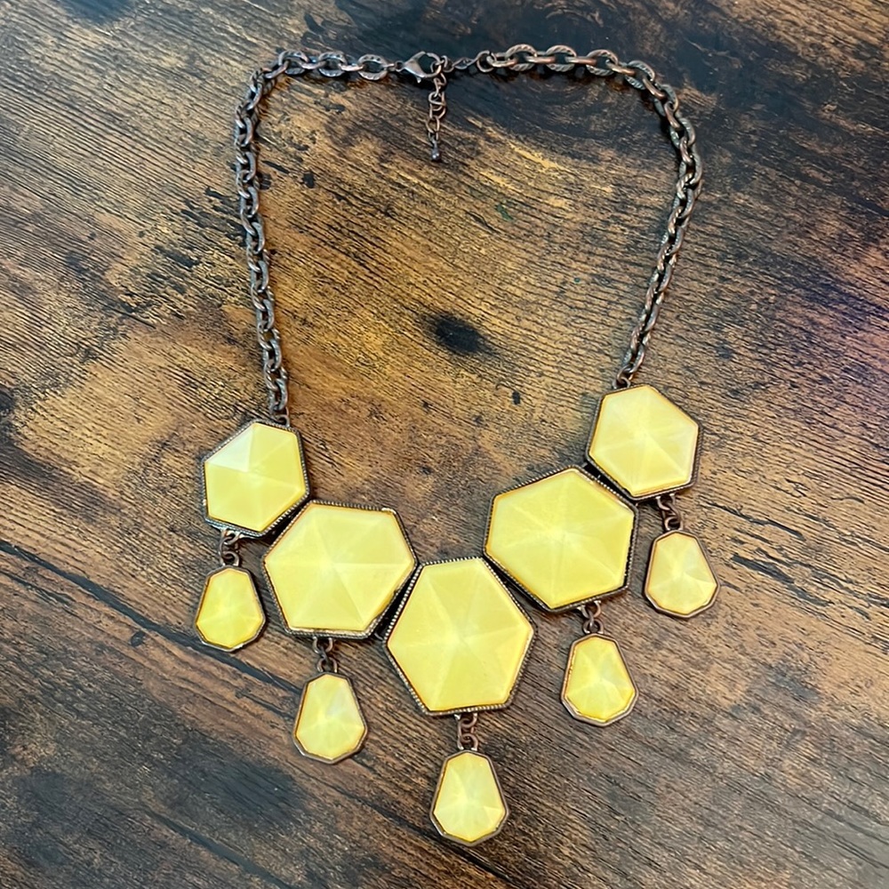 FREE WITH ANY PURCHASE (add to bundle) Yellow statement necklace